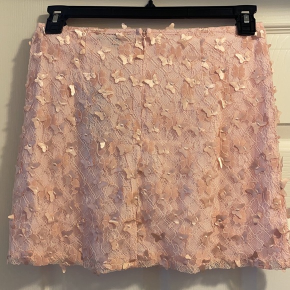 Lulus Butterfly Lace Mini Skirt Barbie Pink - Picture 3 of 5